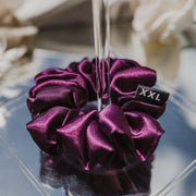 Theresa Purple Satin Mini Scrunchie / Aubergine
