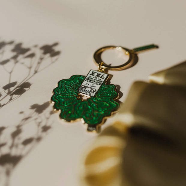 Scrunchie Keychain / Emerald Glitter
