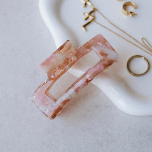 Medium Hair Claw Clip / Sparkling Rose