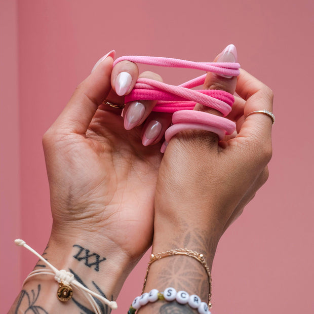 Soft Nylon Hair Ties / Strawberry Pie