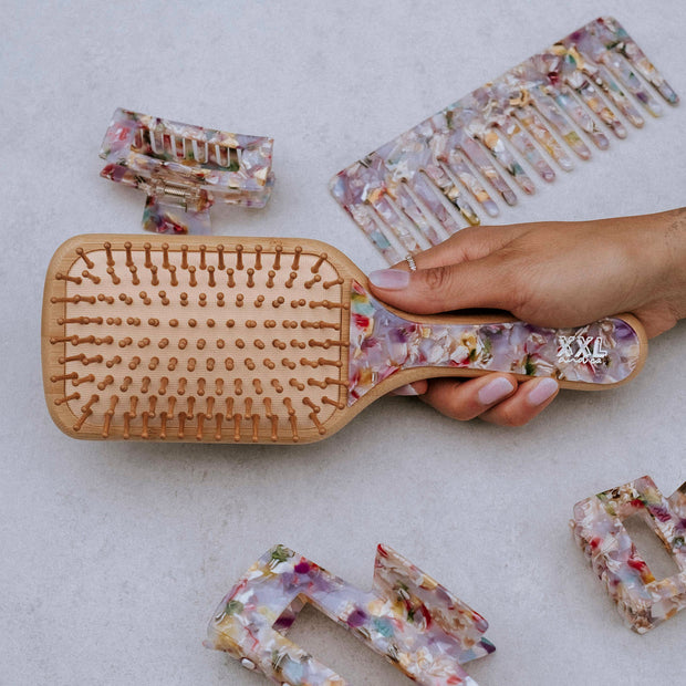 XXL & CO Bamboo Paddle Hair Brush / Wildflower