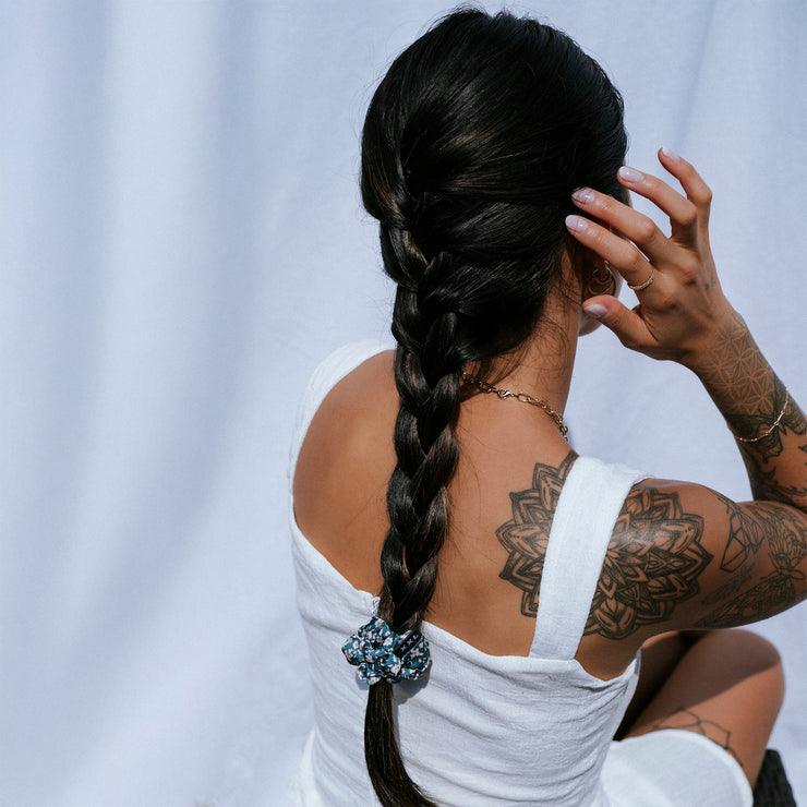 Taylah XXL Scrunchie / Teal Flower