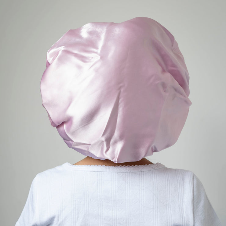 satin bonnet kids / pink