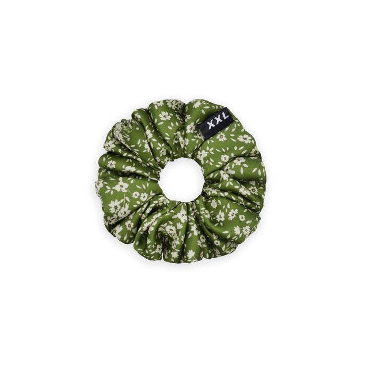 Taylah Mini Scrunchie / Green Flower