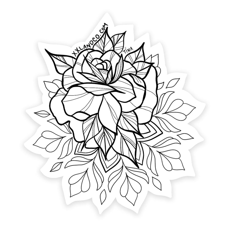 XXL&CO Rose Mandala Sticker - XXL SCRUNCHIE & CO / black