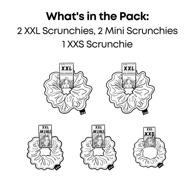 Mystery 5-Pack Assorted Scrunchie Sizes