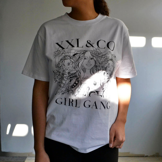 THE GIRL GANG TEE - XXL SCRUNCHIE & CO / WHITE