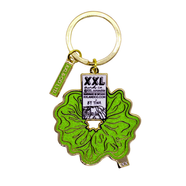 Scrunchie Keychain / Lime Glitter