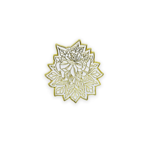 The Rose Mandala Enamel Pin - XXL SCRUNCHIE & CO / White