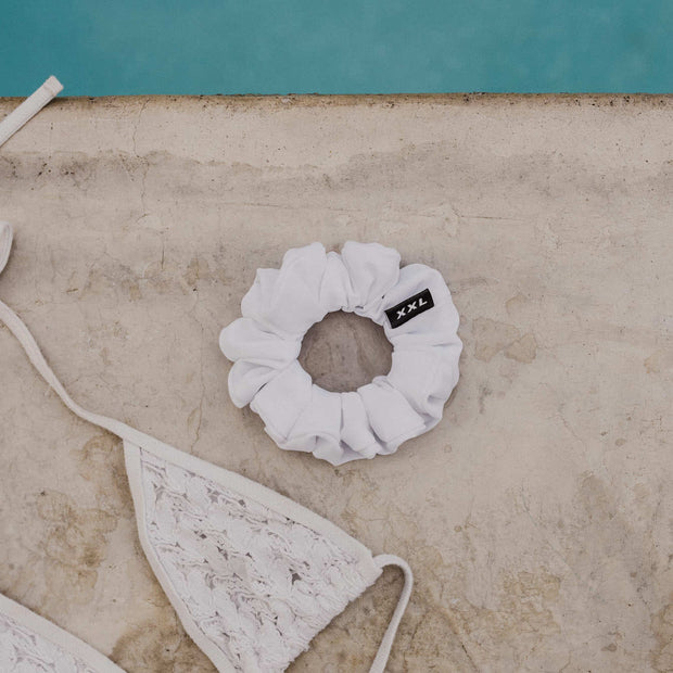 Trang Mini Swim Scrunchie / White
